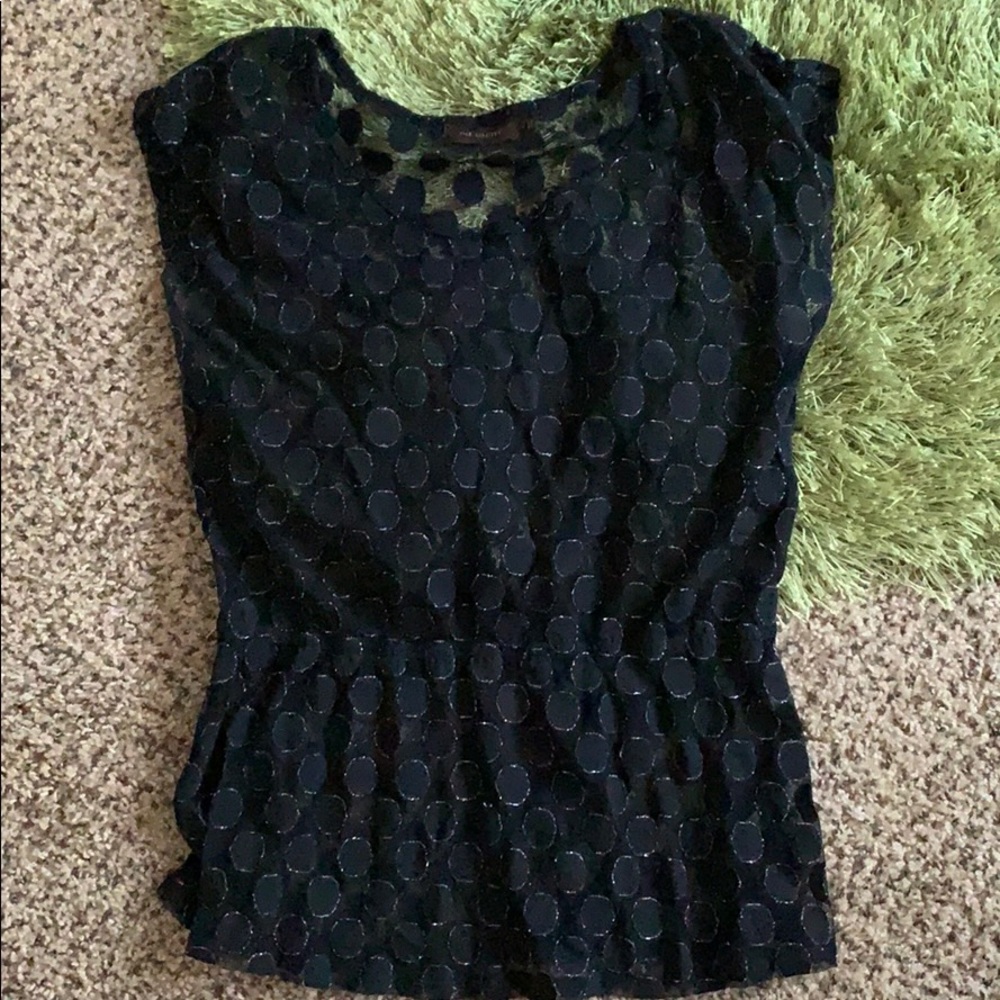 Black blouse w/silver traced circles